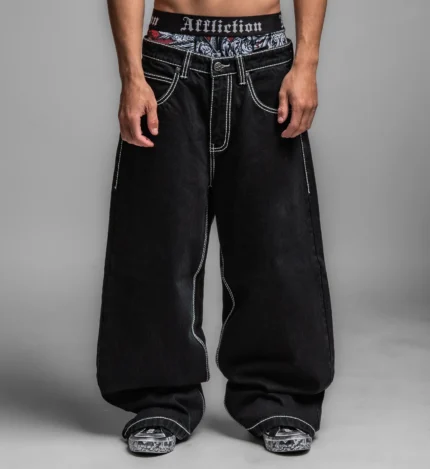 Extra Wide Skeleton Wings Denim
